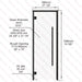 Aspen Black Frame Sauna Door Benelux Square, Clear Glass, 690×1890 mm (27 1/8″ x 74 3/8″) - West Coast Saunas - BSAUNAACGBS2DL