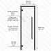 Aspen Black Frame Sauna Door Benelux Square, Clear Glass, 690×2090 mm (27 1/8″ x 82 1/4″) - West Coast Saunas - BSAUNAACGBSD3L
