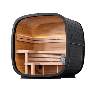 Black Cube Sauna Kit – Modern DIY Outdoor Sauna for 4–5 People - West Coast Saunas - SASE - BC - 5 - PW