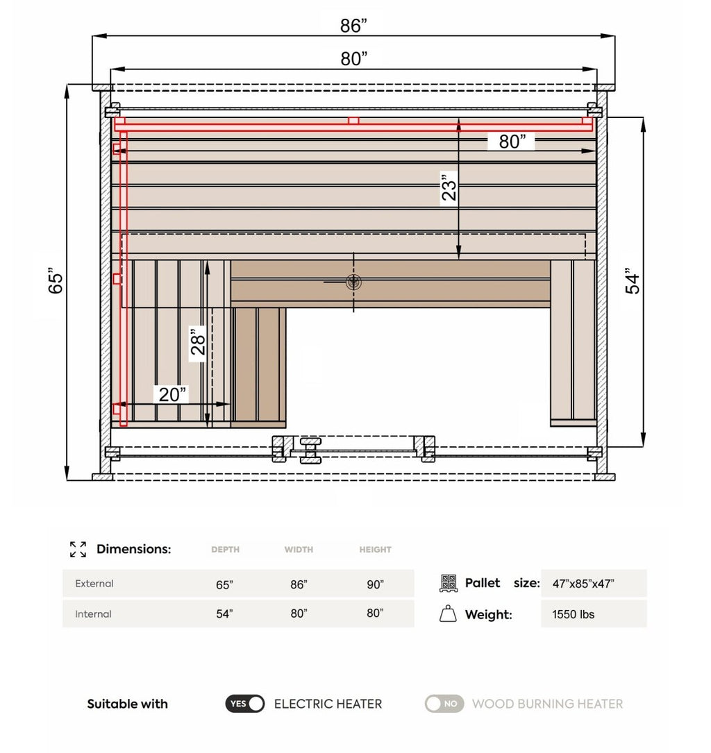 Black Cube Sauna Kit – Modern DIY Outdoor Sauna for 4–5 People - West Coast Saunas - SASE - BC - 5 - SW - 4STR