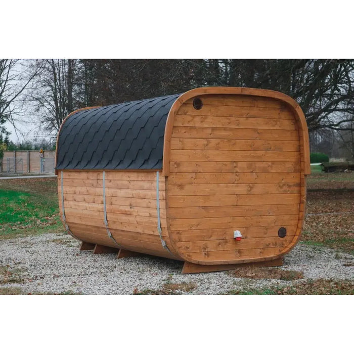 BSaunas 2.5 Cube Square Prefabricated Outdoor Sauna Kit with Porch - West Coast Saunas - BS - 25 - CUBE - PRCH