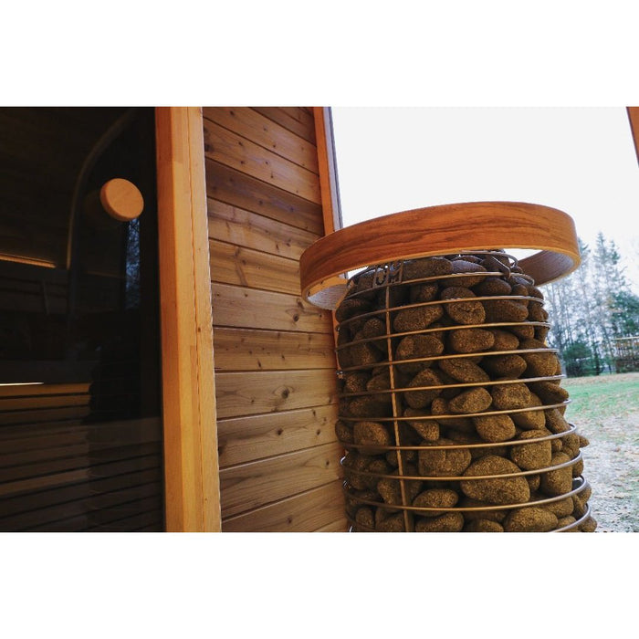 BSaunas 2.5 Cube Square Prefabricated Outdoor Sauna Kit with Porch - West Coast Saunas - BS - 25 - CUBE - PRCH