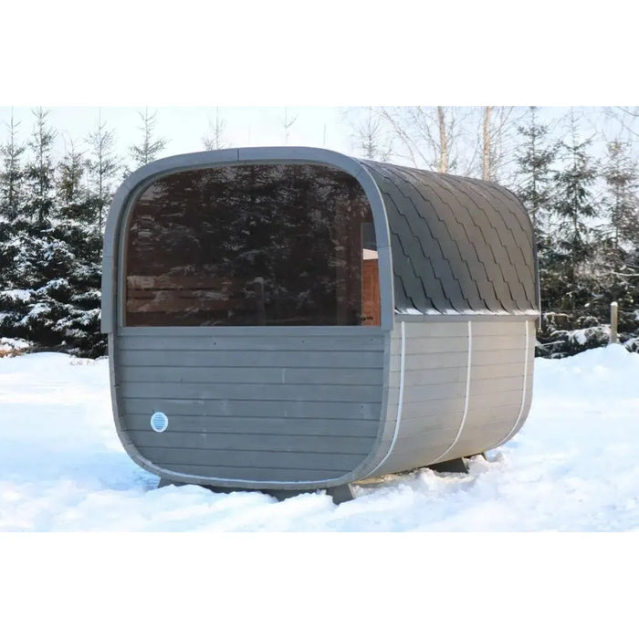 BSaunas 2.5 Cube Square Prefabricated Outdoor Sauna Kit with Porch - West Coast Saunas - BS - 25 - CUBE - PRCH