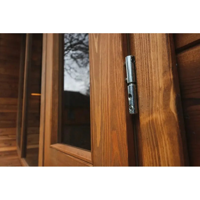 BSaunas 2.5 Cube Square Prefabricated Outdoor Sauna Kit with Porch - West Coast Saunas - BS - 25 - CUBE - PRCH