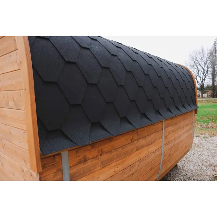 BSaunas 2.5 Cube Square Prefabricated Outdoor Sauna Kit with Porch - West Coast Saunas - BS - 25 - CUBE - PRCH