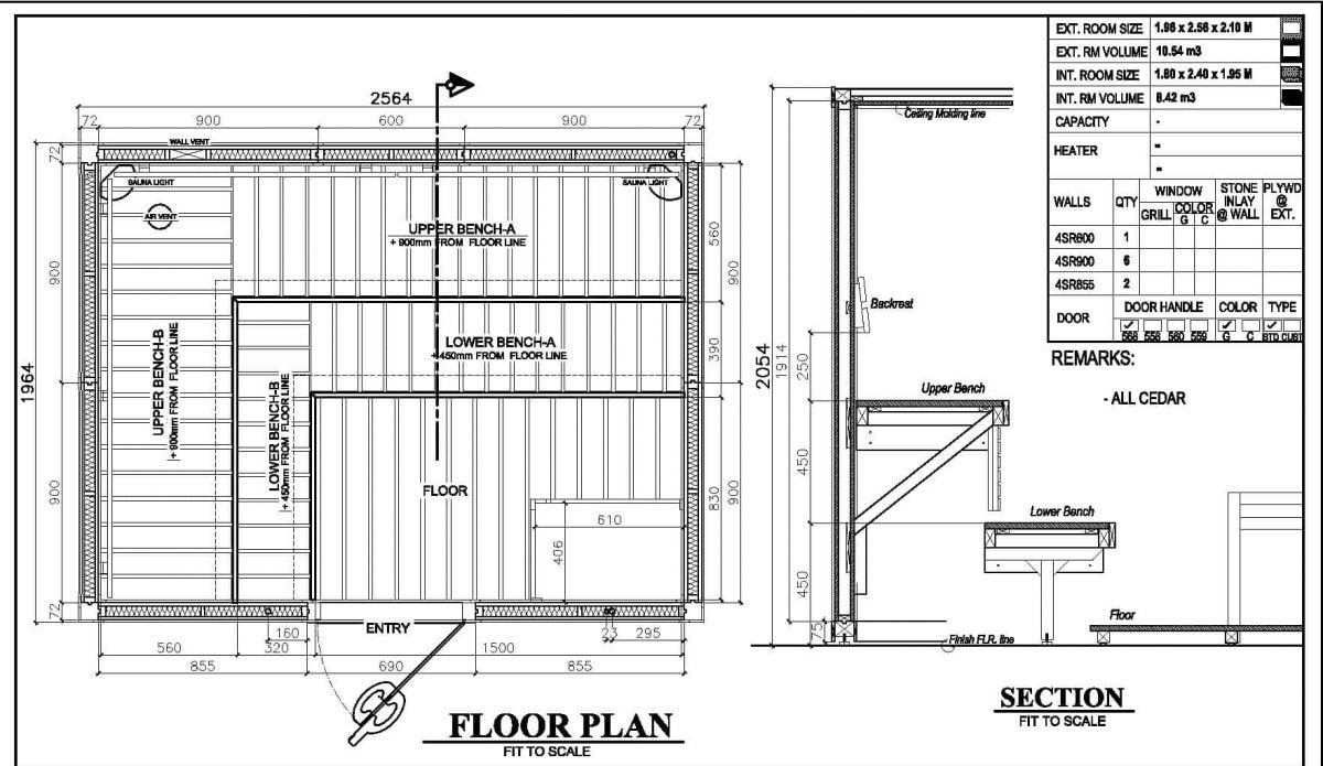 BSaunas Western Red Clear Cedar Indoor Sauna Room - West Coast Saunas - BS - 2026 - MIL