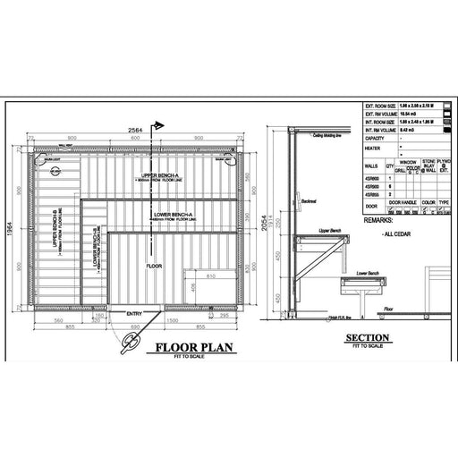 BSaunas Western Red Clear Cedar Indoor Sauna Room - West Coast Saunas - BS - 2026 - MIL