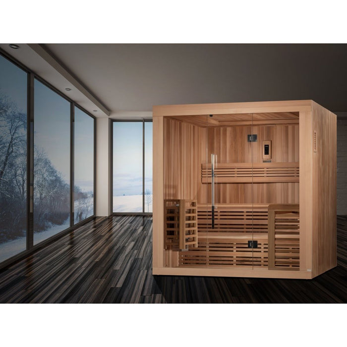Canadian Red Cedar "Oslo" 6 Person Indoor Traditional Sauna - West Coast Saunas - GDI-7689-01