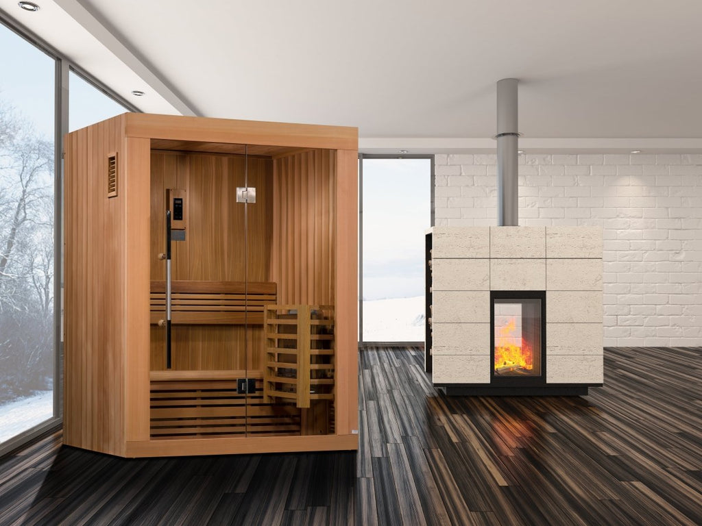 Canadian Red Cedar "Sundsvall" 2 Person Indoor Traditional Sauna - West Coast Saunas - GDI-7289-01