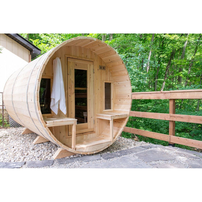 Canadian Timber Tranquility Barrel Sauna - West Coast Saunas - CTC2345W