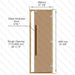 Clear Red Cedar Frame Sauna Door, Straight Handle, Bronze Glass, 690×1890 mm (27 1/8″ x 74 3/8″) - West Coast Saunas - BSAUNACRCBG2DR
