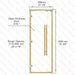 Clear Red Cedar Frame Sauna Door, Straight Handle, Clear Glass, 690×1890 mm (27 1/8″ x 74 3/8″) - West Coast Saunas - BSAUNACRCCG2DL
