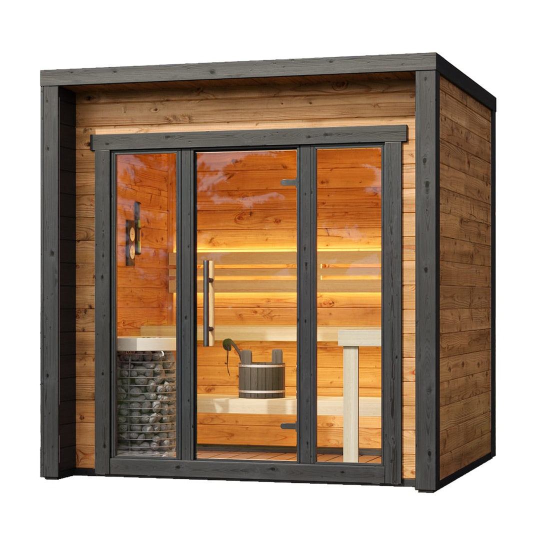 Compact Thermowood 2-4 Person Cube Sauna Cubo XS — West Coast Saunas