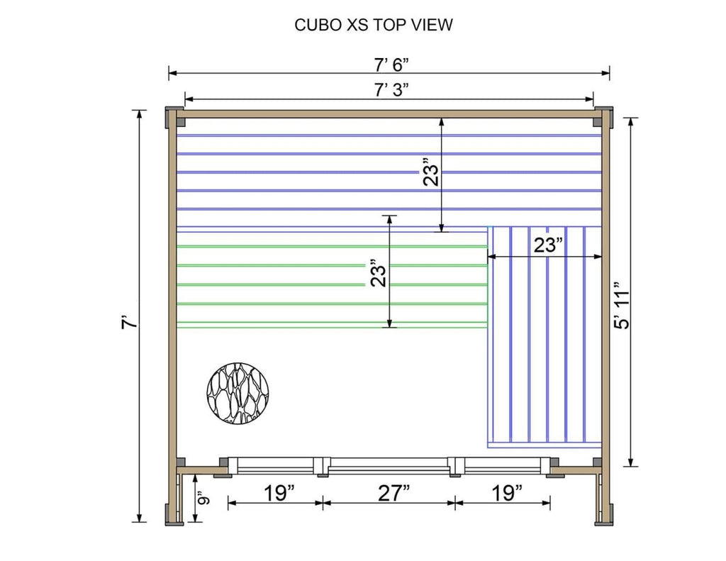 Compact Thermowood 2 to 4 Person Cube Sauna Kit - Cubo XS - West Coast Saunas - BS - CUBO - XS