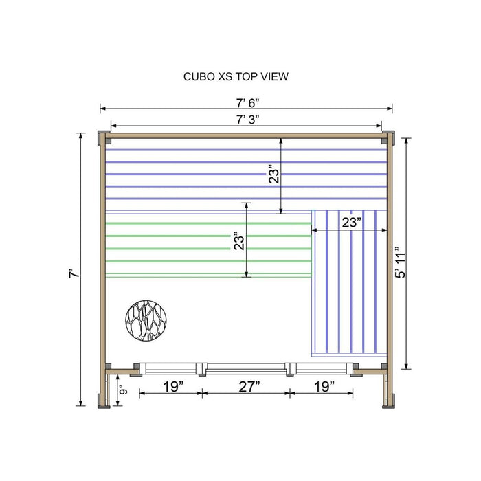 Compact Thermowood 2 to 4 Person Cube Sauna Kit - Cubo XS - West Coast Saunas - BS - CUBO - XS
