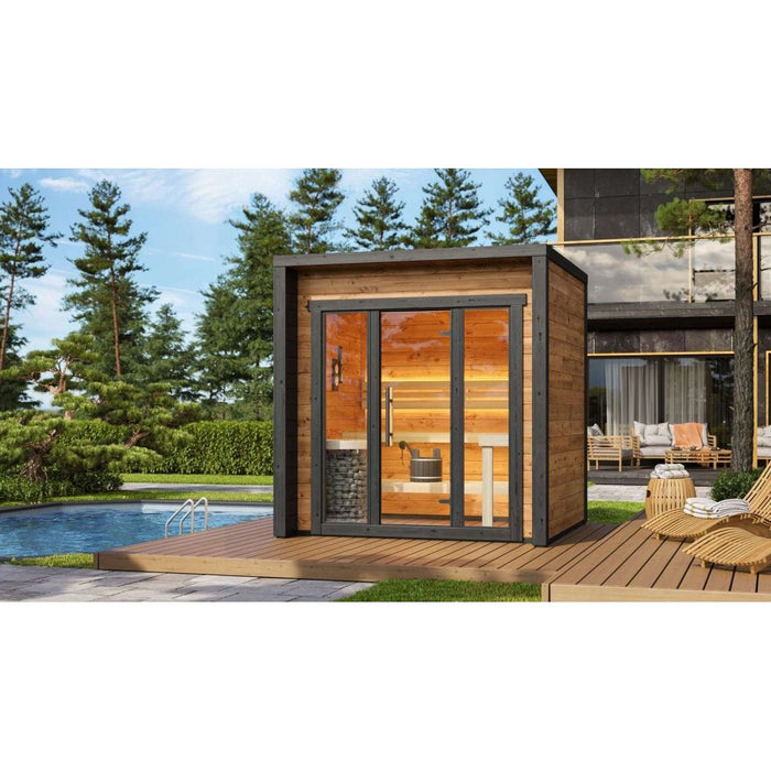 Compact Thermowood 2 to 4 Person Cube Sauna Kit - Cubo XS - West Coast Saunas - BS - CUBO - XS