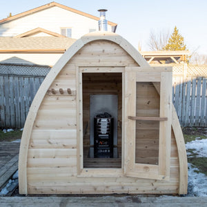 Dundalk Leisurecraft MiniPOD 2 to 4 Person Outdoor Pod Sauna CTC77MW - West Coast Saunas - CTC77MW