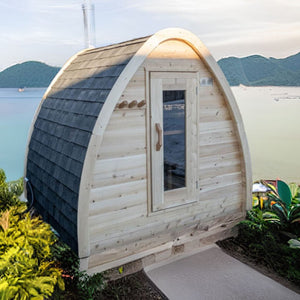 Dundalk Leisurecraft MiniPOD 2 to 4 Person Outdoor Pod Sauna CTC77MW - West Coast Saunas - CTC77MW