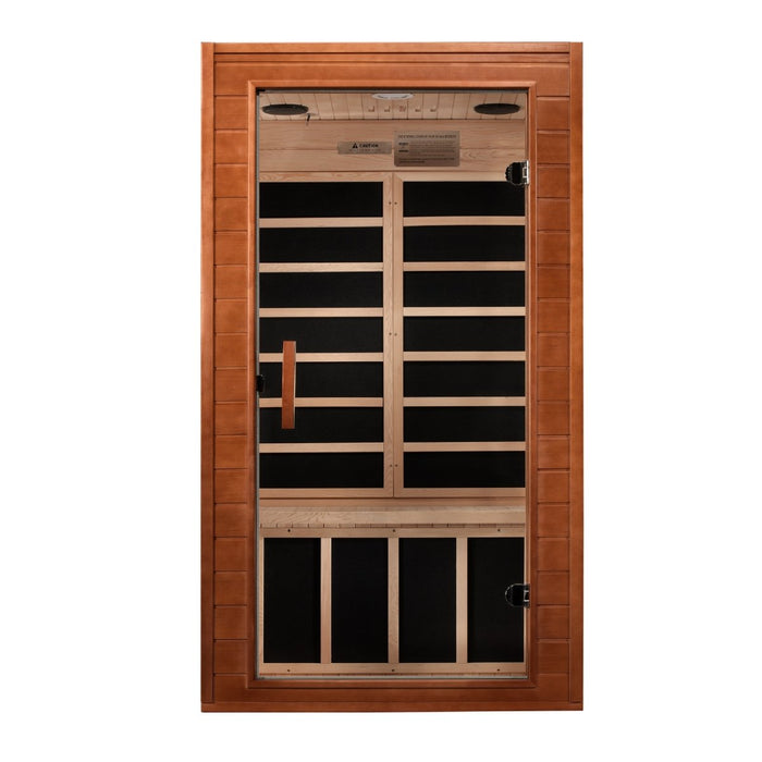 Dynamic Avila Elite 1-2-person Ultra Low EMF FAR Infrared Sauna in Canadian Hemlock - West Coast Saunas - DYN-6103-01 Elite