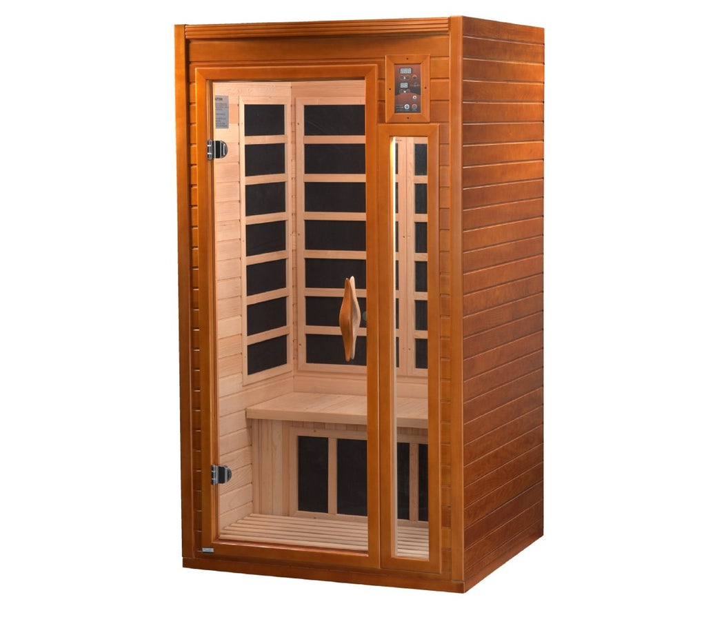 Dynamic Barcelona Elite 1-2-person Ultra Low EMF FAR Infrared Sauna in Canadian Hemlock - West Coast Saunas - DYN-6106-01 Elite