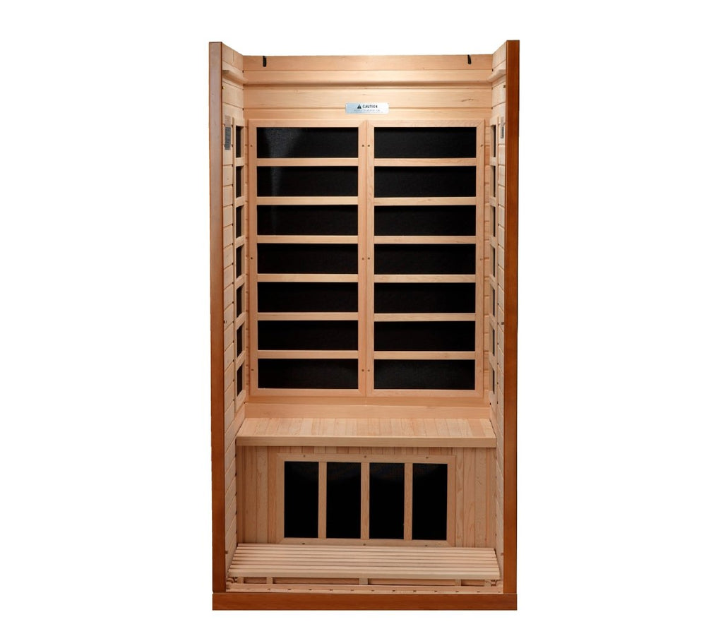 Dynamic Barcelona Elite 1-2-person Ultra Low EMF FAR Infrared Sauna in Canadian Hemlock - West Coast Saunas - DYN-6106-01 Elite