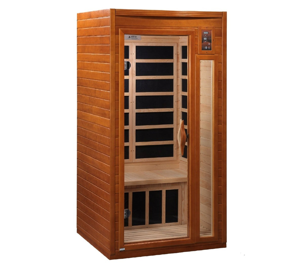 Dynamic Barcelona Elite 1-2-person Ultra Low EMF FAR Infrared Sauna in Canadian Hemlock - West Coast Saunas - DYN-6106-01 Elite