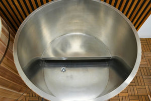 Dynamic Cold Therapy Stainless Steel Plunge Tub with Pacific Cedar - West Coast Saunas - DCT‐B‐042‐SSPC