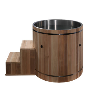 Dynamic Cold Therapy Stainless Steel Plunge Tub with Pacific Cedar - West Coast Saunas - DCT‐B‐042‐SSPC