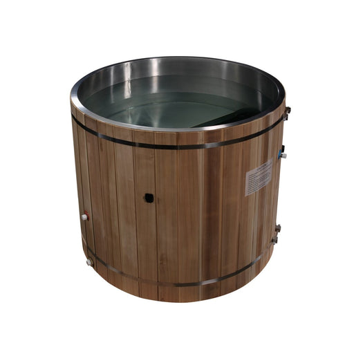 Dynamic Cold Therapy Stainless Steel Plunge Tub with Pacific Cedar - West Coast Saunas - DCT‐B‐042‐SSPC