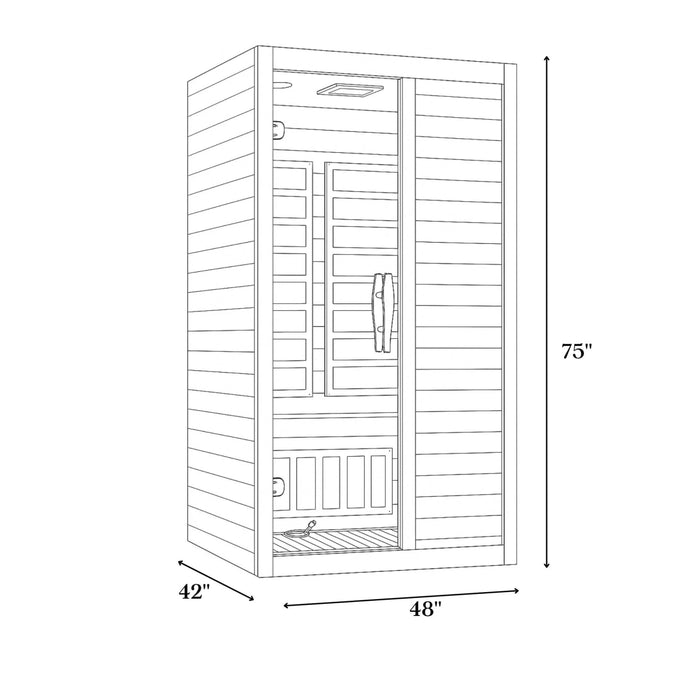 Dynamic Lucca 2 - person Low EMF (Between 5 - 10MG) FAR Infrared Sauna (Canadian Hemlock) DYN - 6215 - 05 - West Coast Saunas - DYN - 6215 - 05