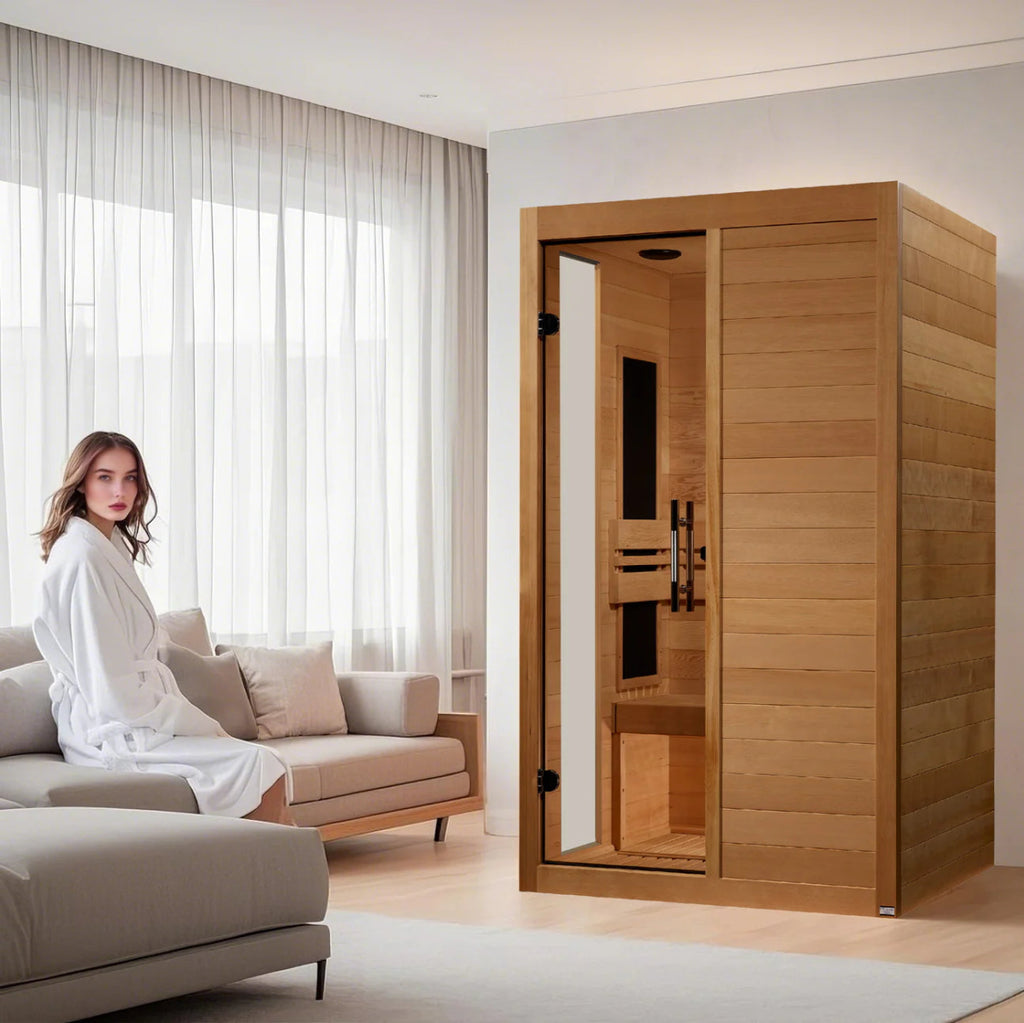 Dynamic Lucca 2 - person Low EMF (Between 5 - 10MG) FAR Infrared Sauna (Canadian Hemlock) DYN - 6215 - 05 - West Coast Saunas - DYN - 6215 - 05