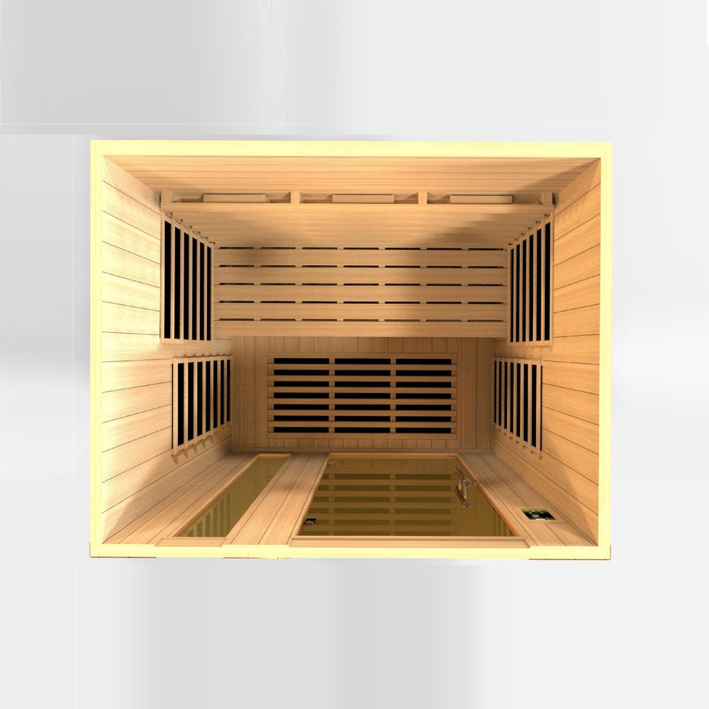 Dynamic Lugano 3 Person Full Spectrum Near Zero EMF FAR Infrared Dry Sauna DYN-6336-03 FS - West Coast Saunas - DYN-6336-03 FS