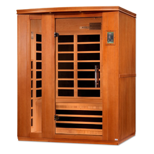 Dynamic Lugano Elite 3-Person Ultra Low EMF FAR Infrared Dry Sauna in Canadian Hemlock - West Coast Saunas - DYN-6336-02 Elite