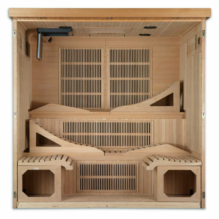 Dynamic Monaco Elite 6 Person Ultra Low EMF FAR Infrared Dry Sauna DYN - 6996 - 01 Elite - West Coast Saunas - DYN - 6996 - 01 Elite