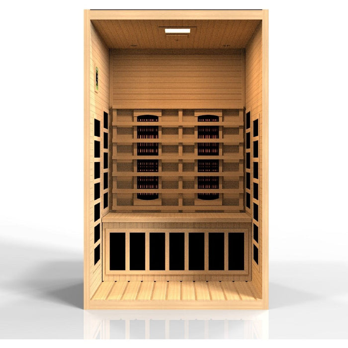 Dynamic Santiago 2 Person Full Spectrum Near Zero EMF FAR Infrared Dry Sauna DYN-6209-03 FS - West Coast Saunas - DYN-6209-03 FS