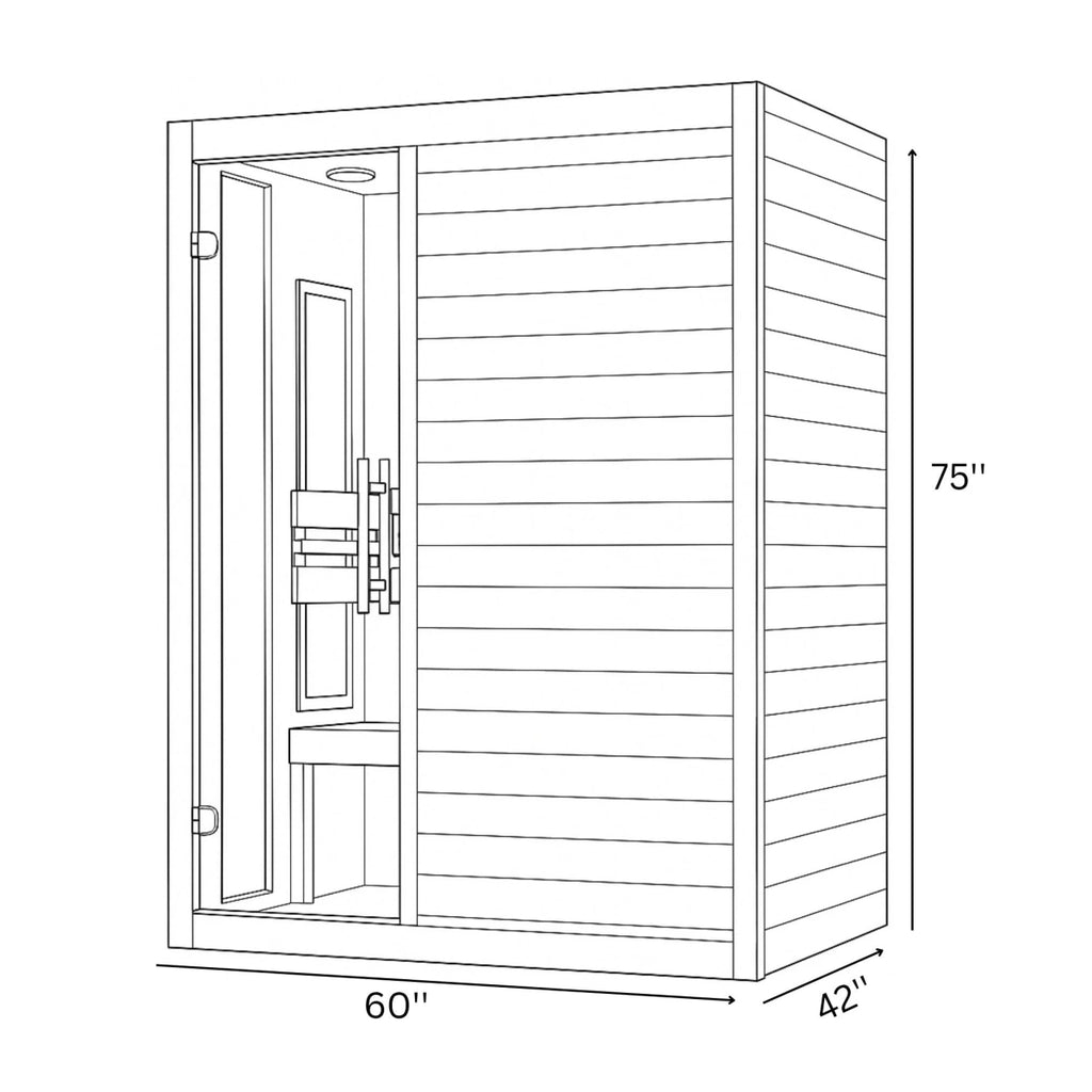 Dynamic Toscana 3 - person Low EMF (Between 5 - 10MG) FAR Infrared Sauna (Canadian Hemlock) DYN - 6315 - 05 - West Coast Saunas - DYN - 6315 - 05