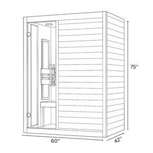 Dynamic Toscana 3 - person Low EMF (Between 5 - 10MG) FAR Infrared Sauna (Canadian Hemlock) DYN - 6315 - 05 - West Coast Saunas - DYN - 6315 - 05