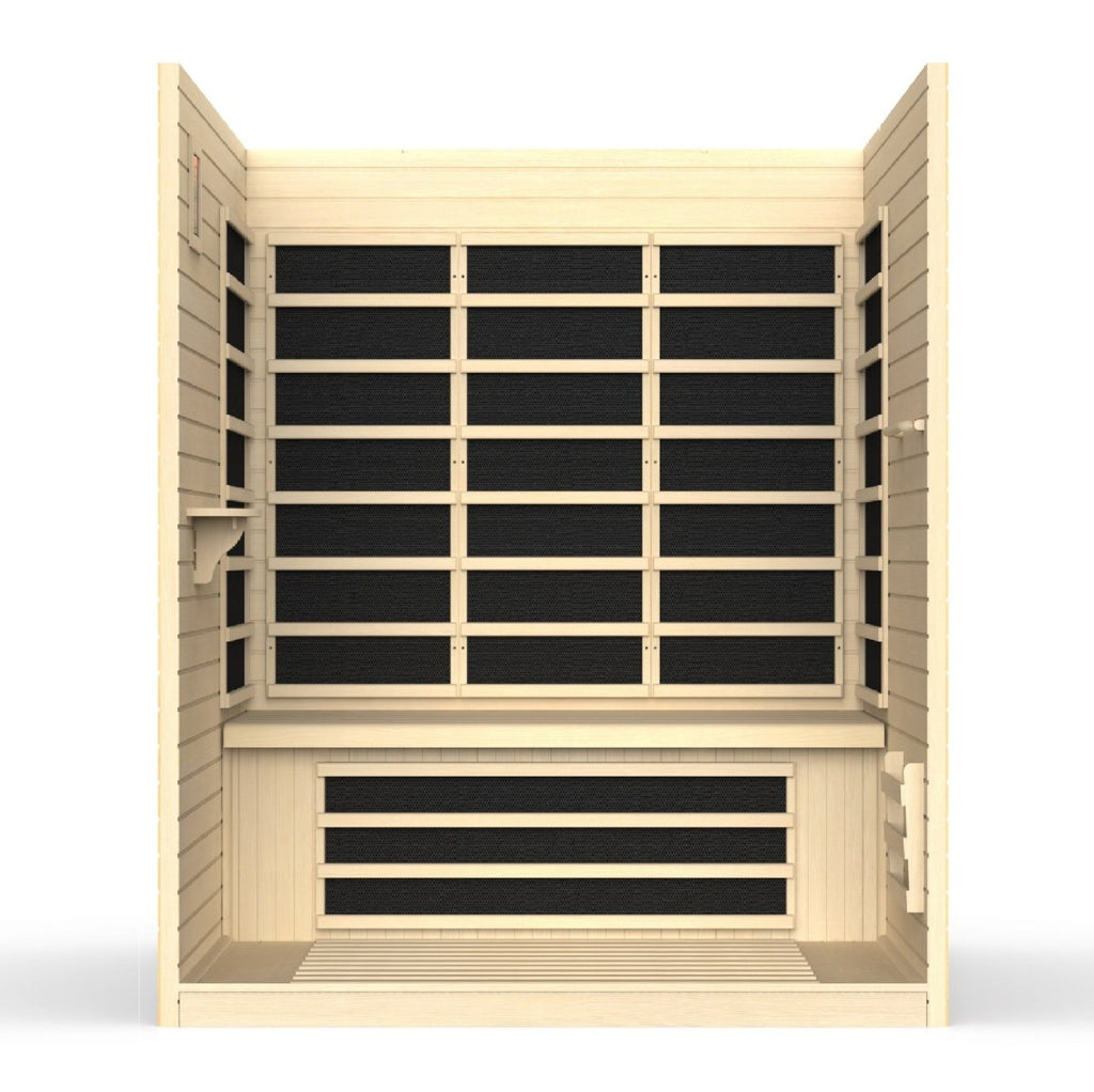 Dynamic Vila 3-person Ultra Low EMF (Under 3MG) FAR Infrared Dry Sauna - West Coast Saunas - DYN-6315-02 Elite