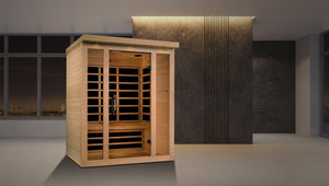 Dynamic Vila 3-person Ultra Low EMF (Under 3MG) FAR Infrared Dry Sauna - West Coast Saunas - DYN-6315-02 Elite