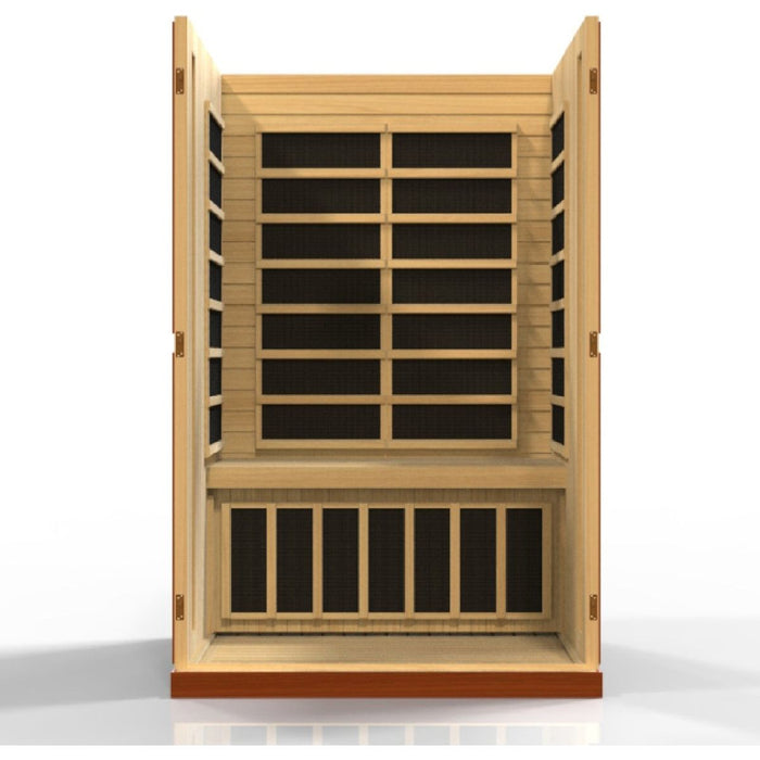 Dynamic Vittoria 2-person Low EMF FAR Infrared Dry Sauna (Canadian Hemlock) - West Coast Saunas - DYN-6220-01