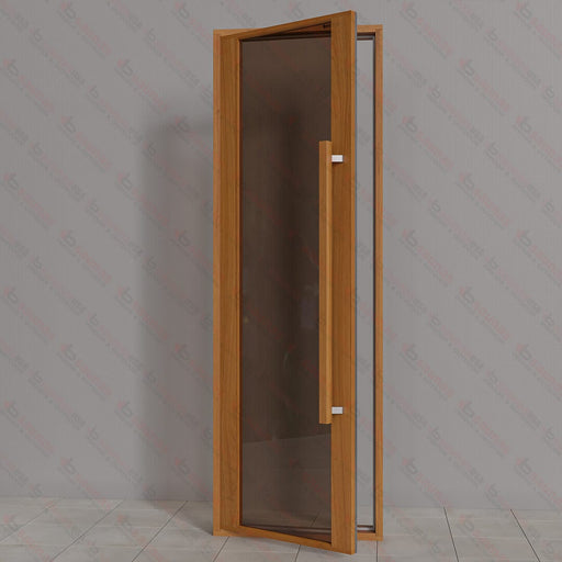 Etna Thermal Aspen Wood Framed Door, Bronze Glass, 690×2100 mm (27 1/8″ x 82 3/4″) - West Coast Saunas - BSAUNAETABGDR