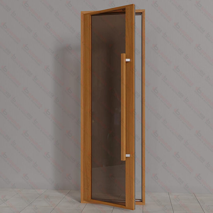 Etna Thermal Aspen Wood Framed Door, Bronze Glass, 690×2100 mm (27 1/8″ x 82 3/4″) - West Coast Saunas - BSAUNAETABGDR