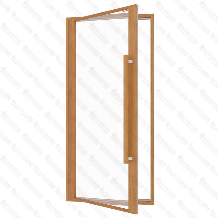 Etna Thermal Aspen Wood Framed Door, Clear Glass, 1000×2100 mm (39 3/8″ x 82 3/4″) - West Coast Saunas - BSAUNAETACG2DR
