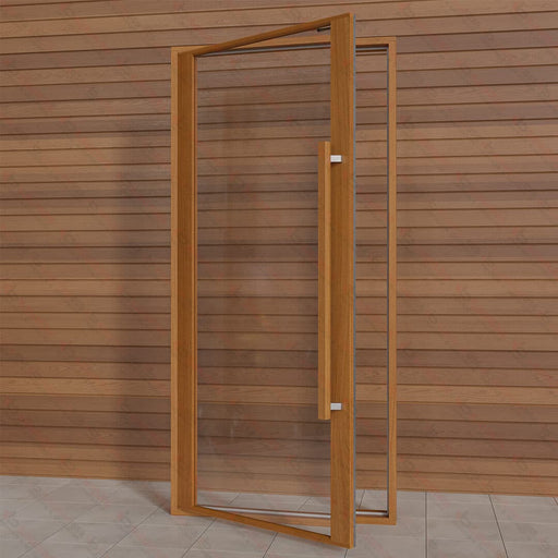 Etna Thermal Aspen Wood Framed Door, Clear Glass, 1000×2100 mm (39 3/8″ x 82 3/4″) - West Coast Saunas - BSAUNAETACG2DR