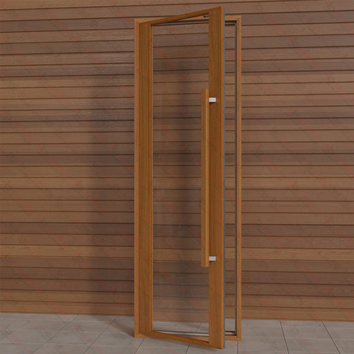 Etna Thermal Aspen Wood Framed Door, Clear Glass, 690×2100 mm (27 1/8″ x 82 3/4″) - West Coast Saunas - BSAUNAETACGDR