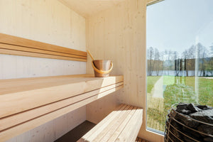 Genevas St Moritz 5 Person Outdoor Sauna with Shower Room Pre - Assembled - West Coast Saunas - GENSTM1