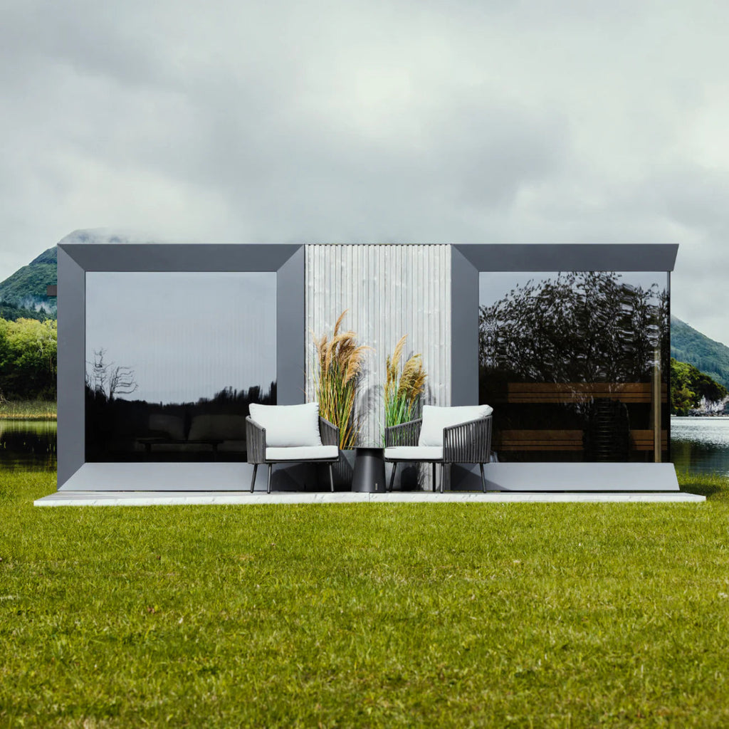 Genevas St Moritz 5 Person Outdoor Sauna with Shower Room Pre - Assembled - West Coast Saunas - GENSTM1