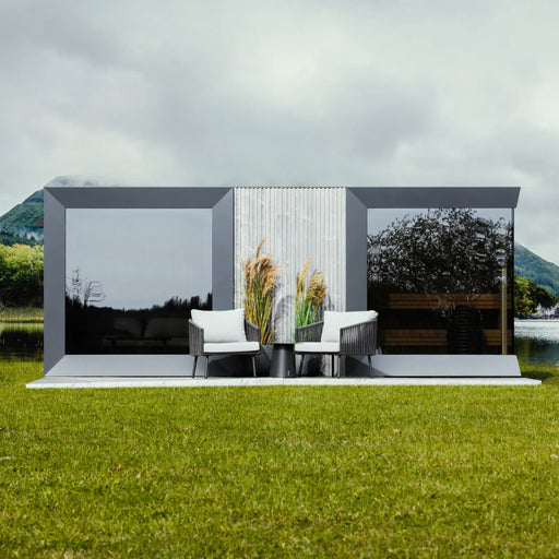 Genevas St Moritz 5 Person Outdoor Sauna with Shower Room Pre - Assembled - West Coast Saunas - GENSTM1