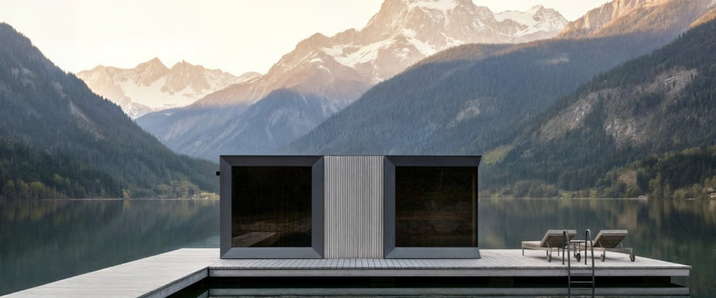 Genevas St Moritz 5 Person Outdoor Sauna with Shower Room Pre - Assembled - West Coast Saunas - GENSTM1