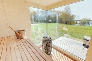 Genevas St Moritz 5 Person Outdoor Sauna with Shower Room Pre - Assembled - West Coast Saunas - GENSTM1